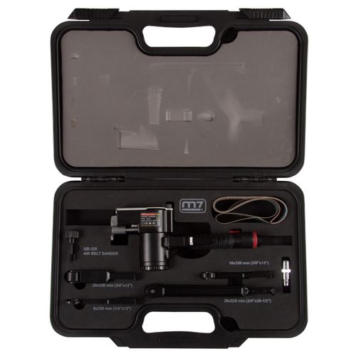 MIGHTY SEVEN (QB-325N) Пневматическая ленточная шлифовальная машина, 16 000 об/мин, 4 насадки, кейс