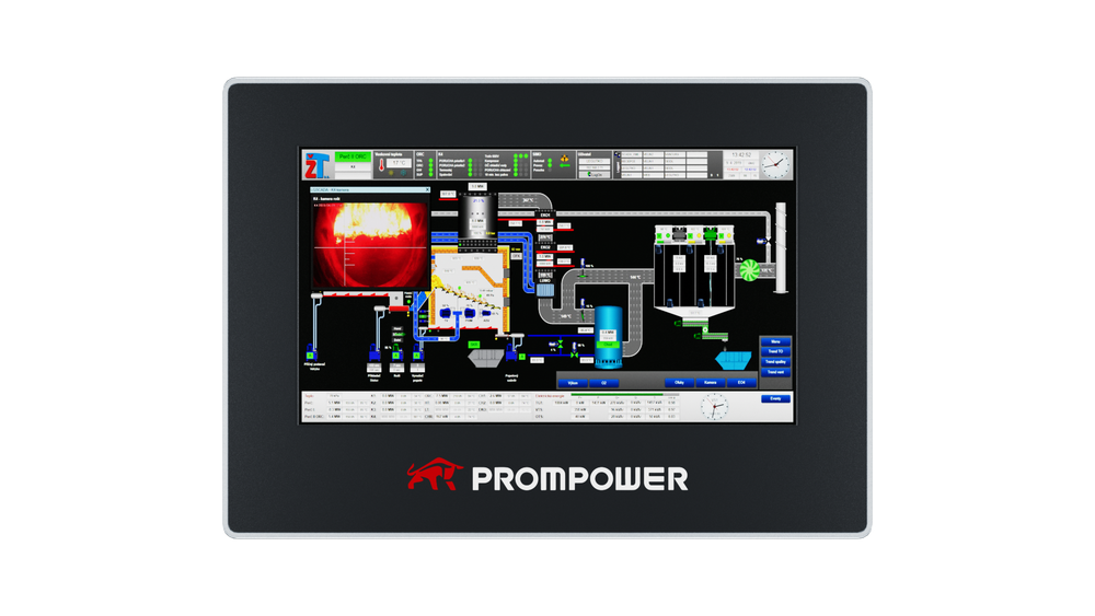 Панель оператора PROMPOWER PH1. Диагональ 7 Экран TFT разрешение 800*480.  RS232,RS422/RS485.