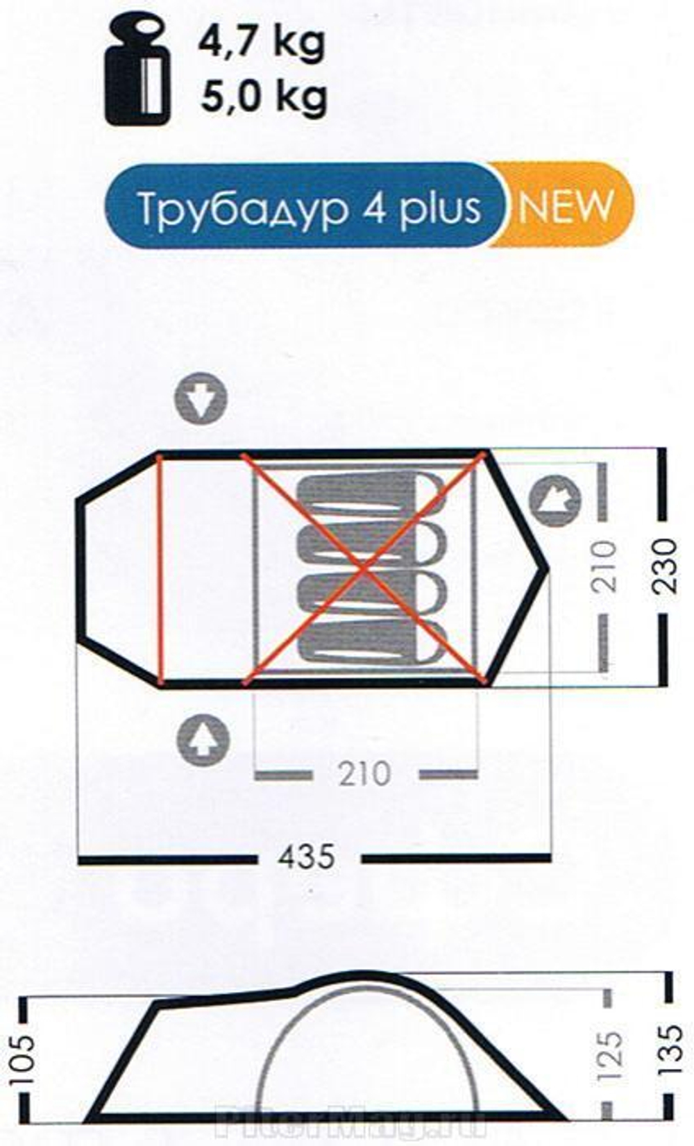 Палатка Normal Трубадур 4 plus