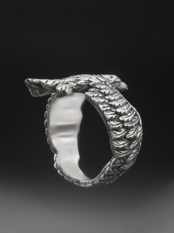 Ворон — кольцо из серебра