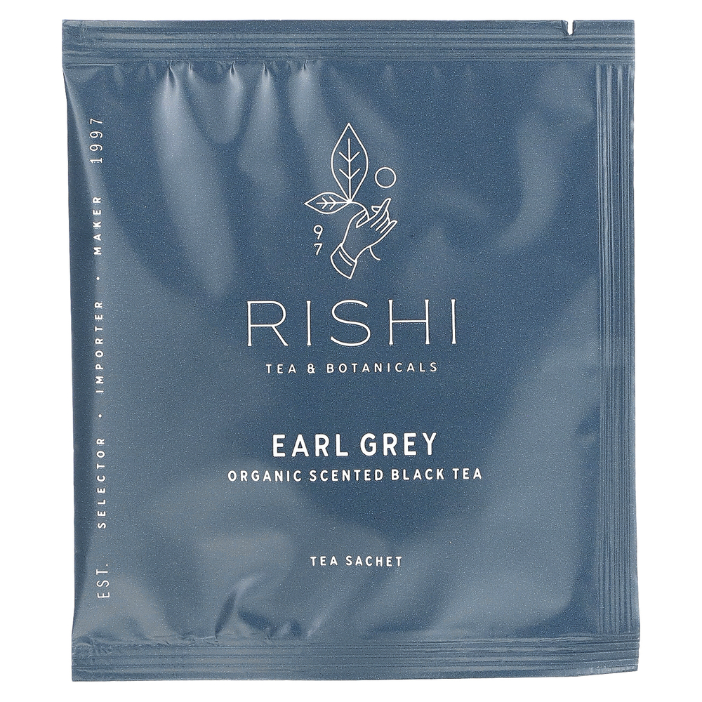 Rishi Tea, «Earl Grey», органический ароматизированный черный чай, 15 пакетиков, 45 г (1,58 унции)