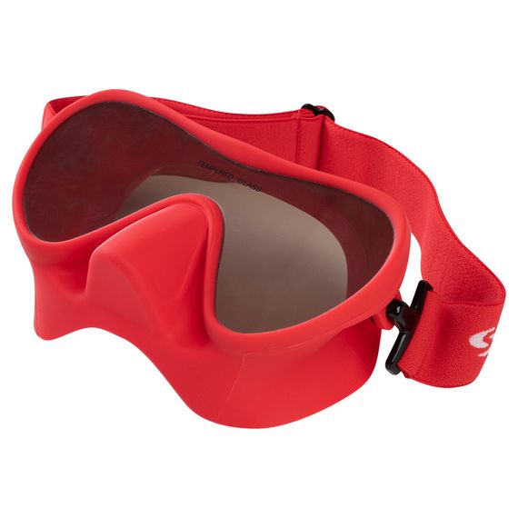 Маска с зеркальными линзами Scorpena N3 с эластичным ремешком красная