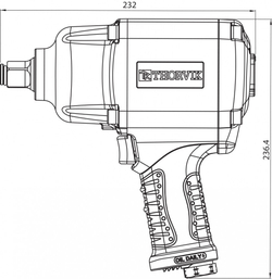 AIW3416 Гайковерт пневматический  3/4"DR 4500об/мин,  1600 Nm