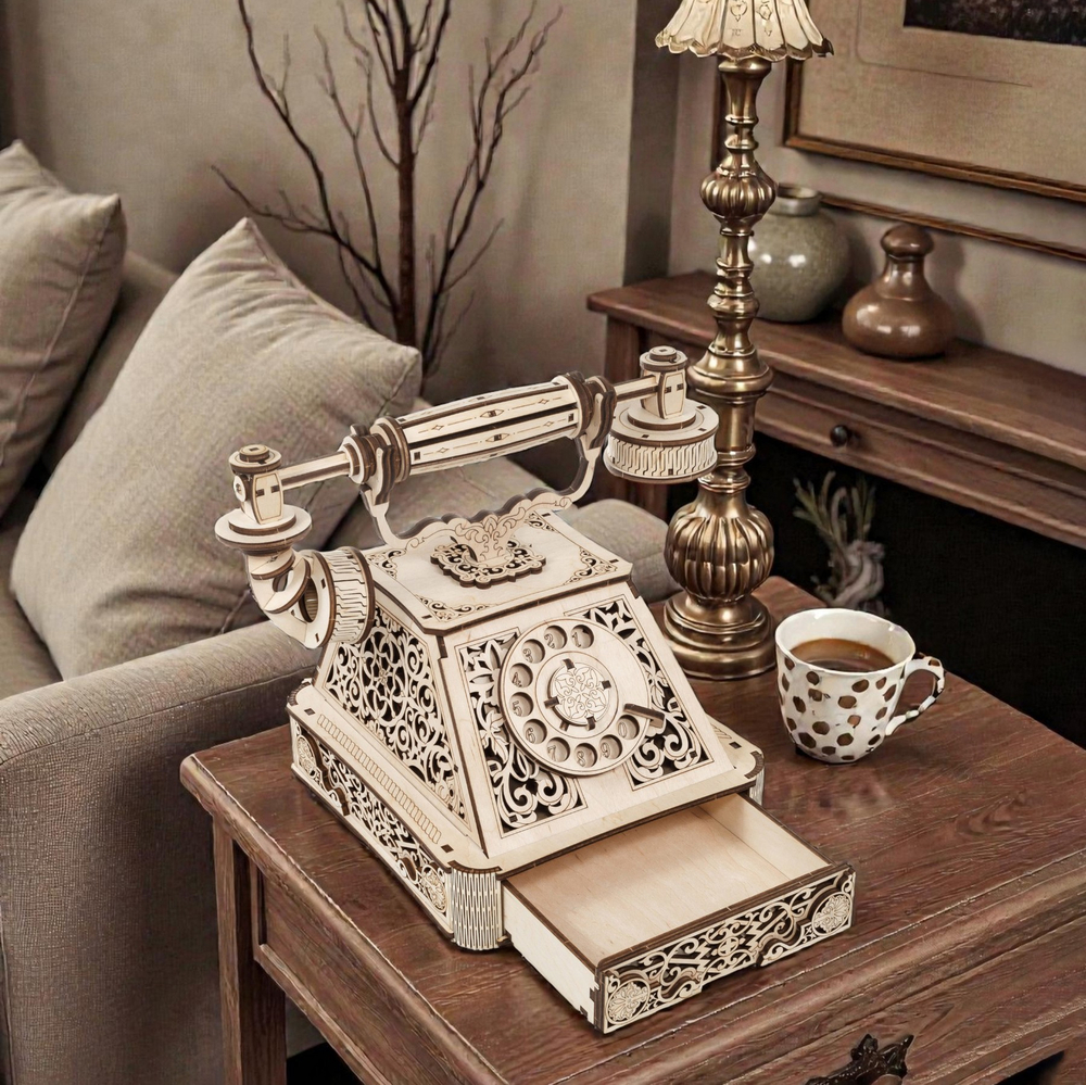 Деревянный конструктор Ретро Телефон (EWA)