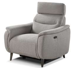Кресло-реклайнер Level, серое букле