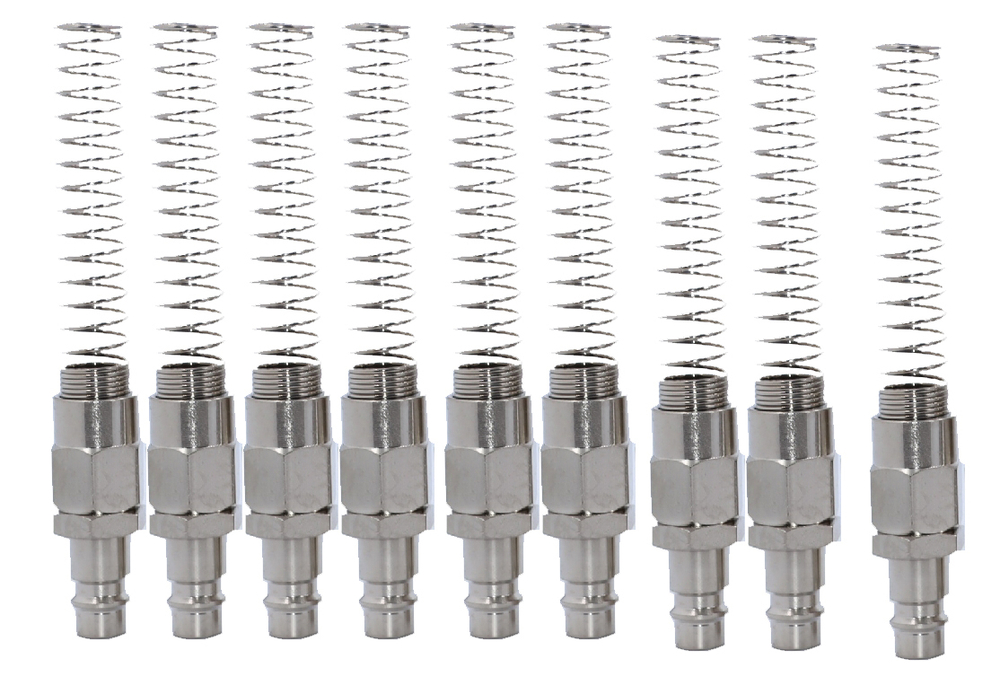 KraftWell KRW-QCS0812M-10 БРС "папа", c пружиной для шланга 8*12 мм, 10 шт