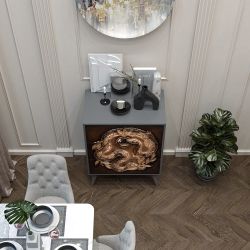 Комод Яблоко Евы с 3 ящиками Грей