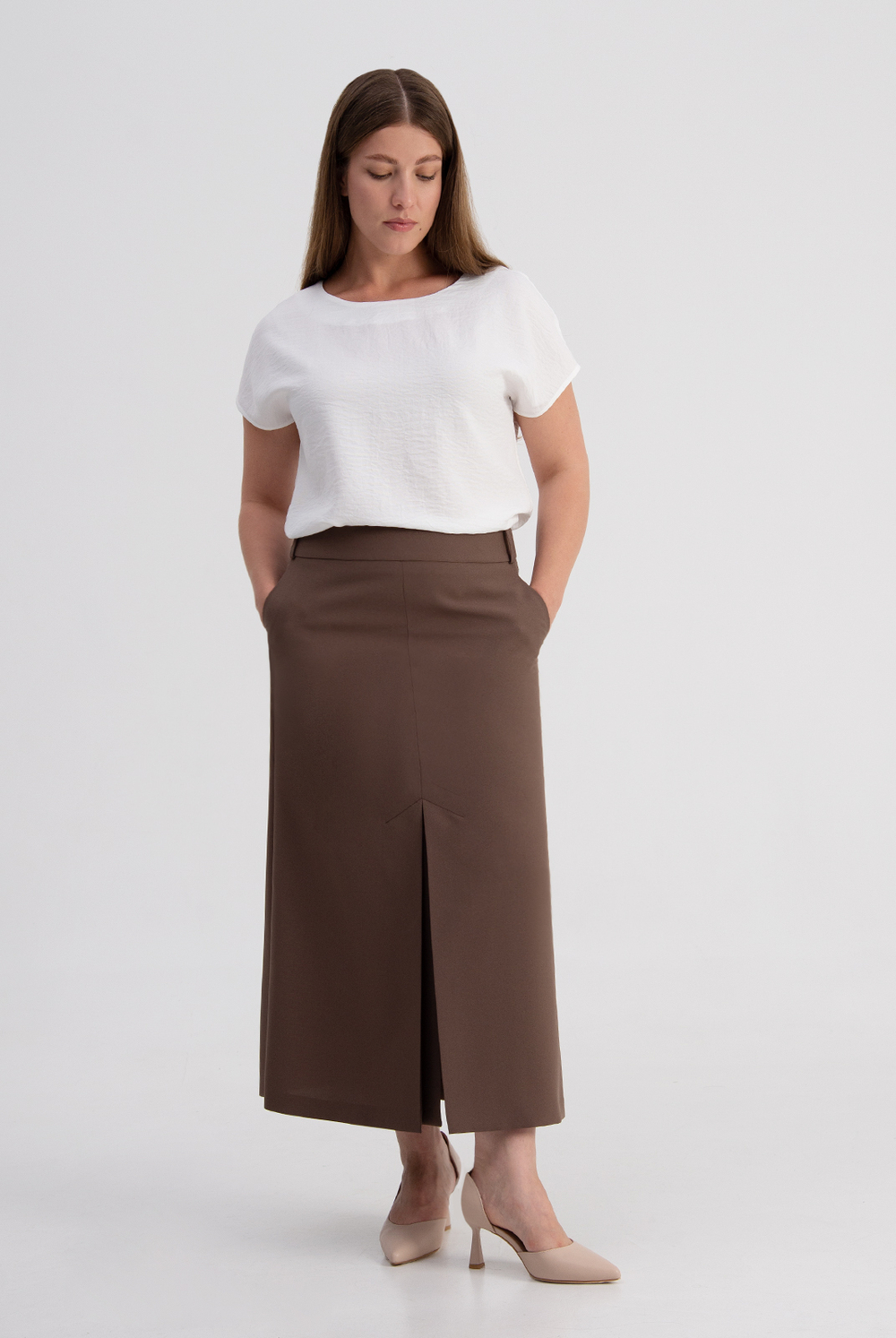 Юбка женская 4656А, кофемилк #513Коф014656А