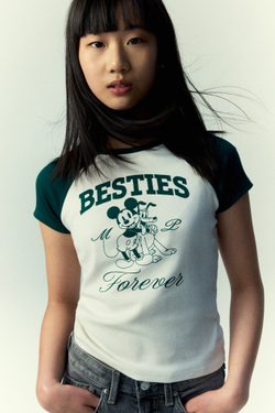 H&M Футболка с принтом, белый/зеленый