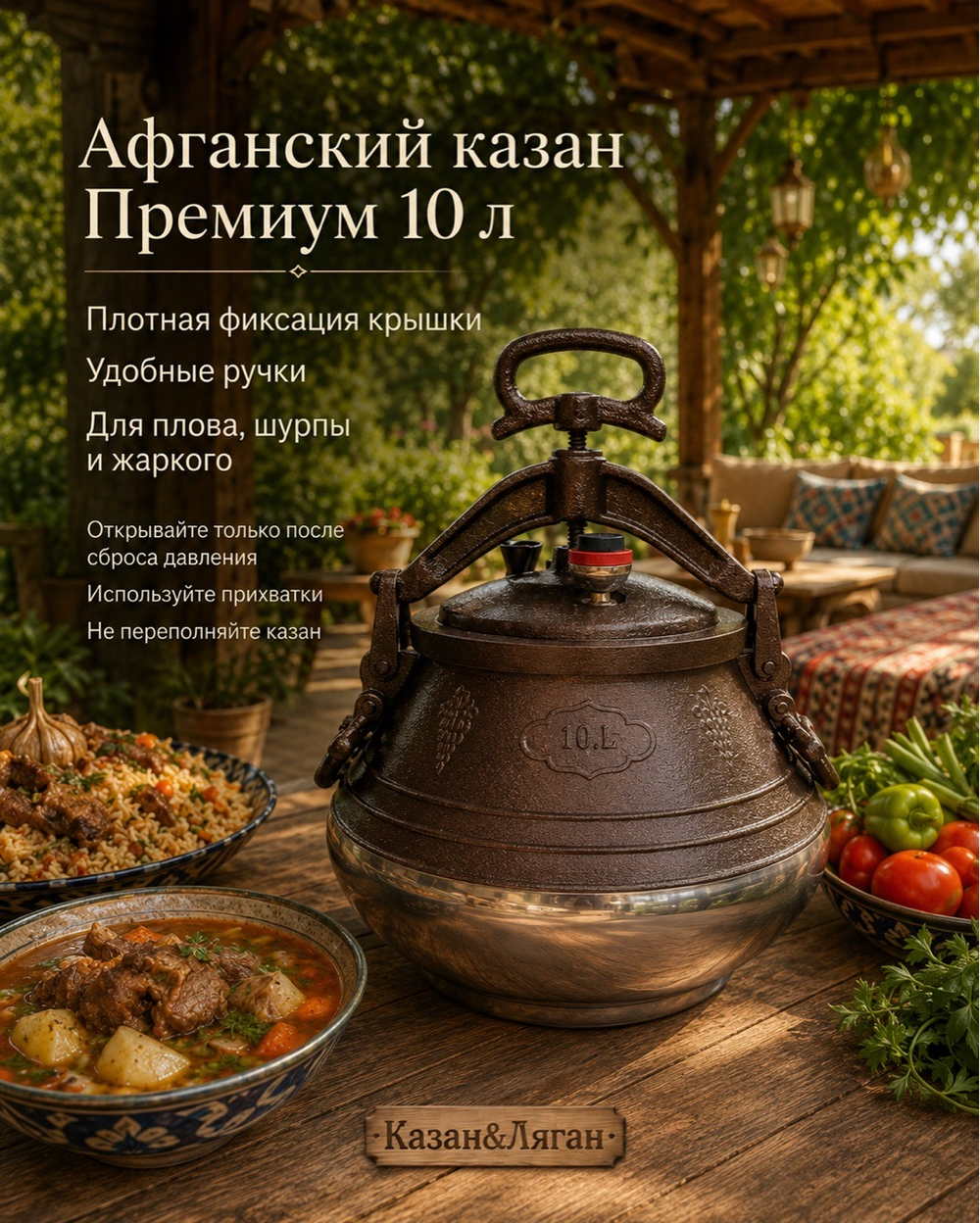 Афганский казан 10л двухцветный Премиум MG