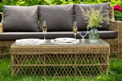 "Гранд Латте" лаунж-зона из искусственного ротанга, цвет соломенный