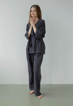Костюм-кимоно Luxberry Муслин и комфорт графитовый