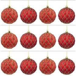 GAEM Набор из 12шт Украшение новогоднее Шар "Золотая сетка", D8 см, L35 W27 H8 см