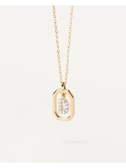 Колье женское PDPaola Мини-Буква D серебро 925 пробы покрытое золотом 750 пробы CO01-515-U