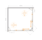 Душевой уголок Cezares MOLVENO-AH-22-130/120-C-Cr-IV, 130х120х195, профиль хром, стекло прозрачное