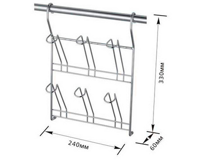 Рейлинг держатель для стаканов CWJ229 (х6 K 229)  235*110*340 (5867)