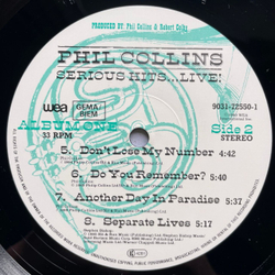 Винтажная виниловая пластинка LP Phil Collins Serious Hits Live (Германия 1990)