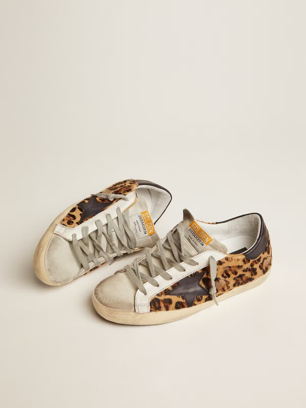 Super Star in leopard print leather