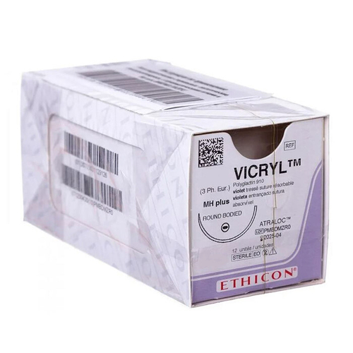 Викрил фиолетовый M2 (3/0) 75 см, игла колющая SH-Plus, арт. W 9120