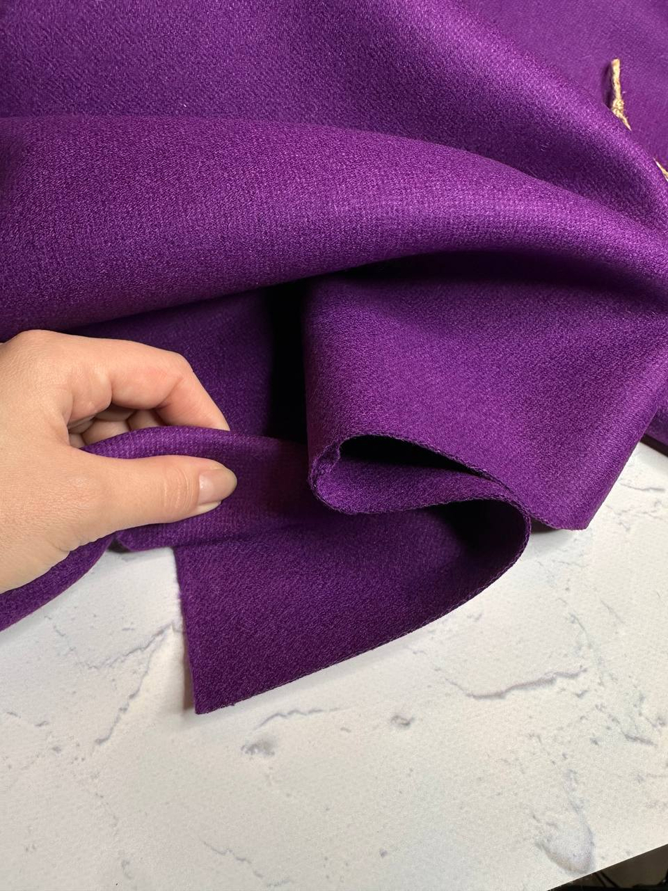 Пальтовая двойная (дабл) шерсть с разделением слоев (Gucci, 100%шерсть, Итальянская фиалка, 135, 890 гр/м2)