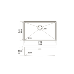 Кухонная мойка Omoikiri Taki 74-U/IF-GB нерж.сталь/графит 4997020