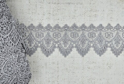Кружево плетеное, ш. 7 см, серый