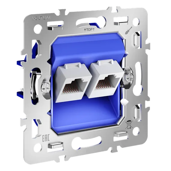 Механизм розетки компьютерной двойной RJ45+RJ45 кат.6, S70 vls0602m