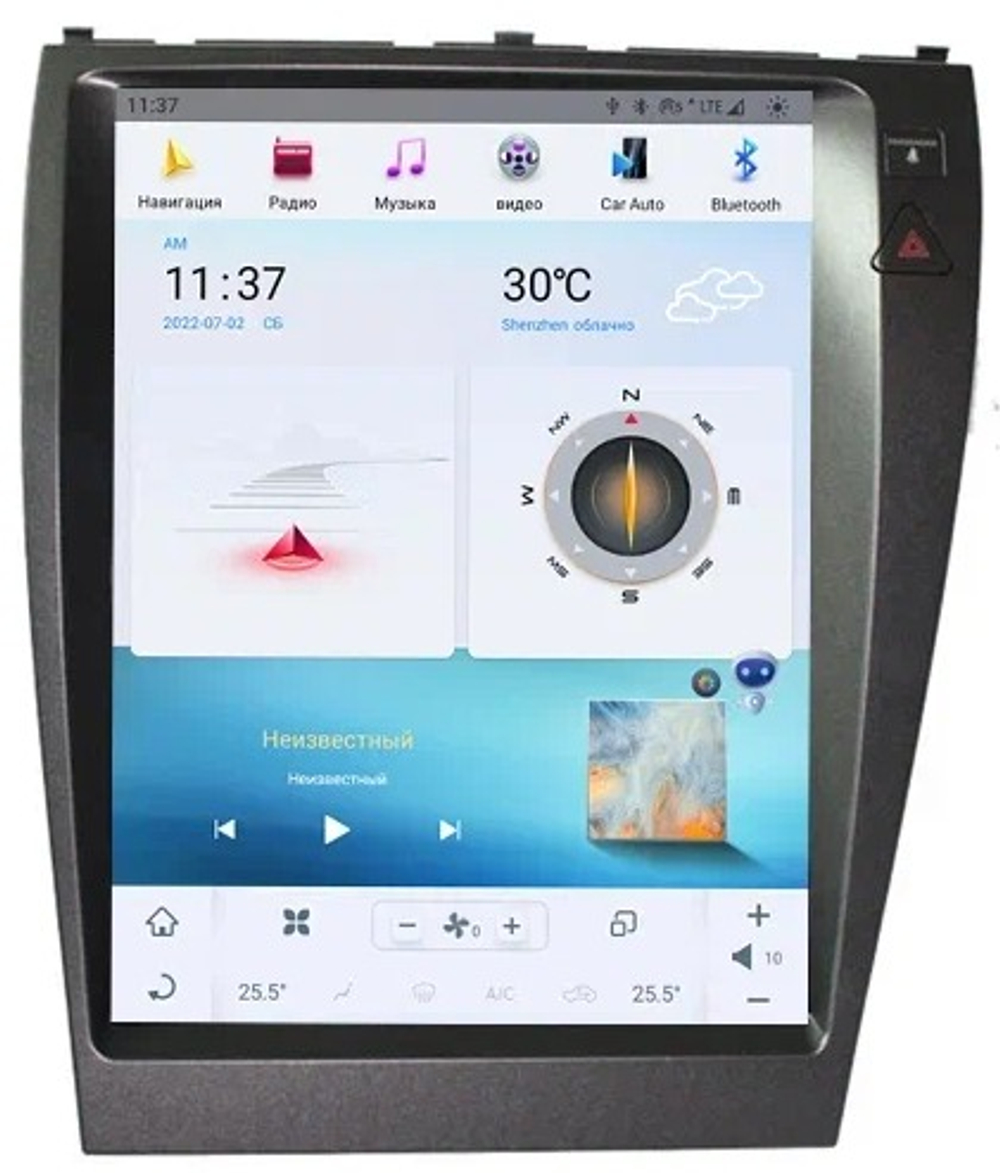 Магнитола для Lexus ES350 2006-2012 XV40 - Carmedia ZF-1118-GE вертикальный экран в стиле "Тесла" на Android 13, 8Гб+128Гб, CarPlay, 4G SIM-слот