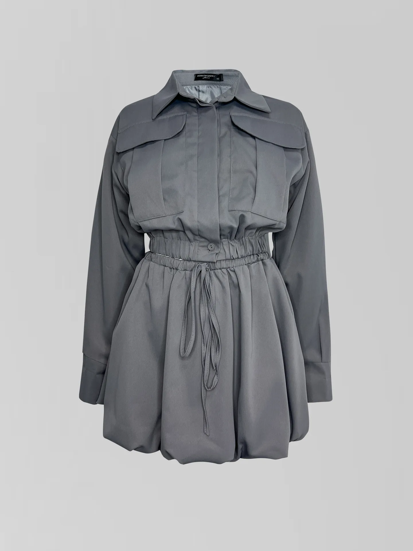 Костюм DZHADAGAEVS 0802 из укороченной рубашки и юбки-баллон