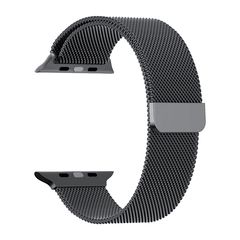 Металлический ремешок Миланская петля Milanese loop 42 мм / 44 мм / 45 мм / 49 мм для Apple Watch (Темно-серый)