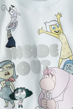 H&M Футболка из хлопка с принтом, голубой