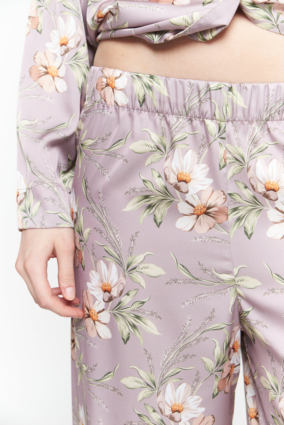 Шелковые брюки с цветами