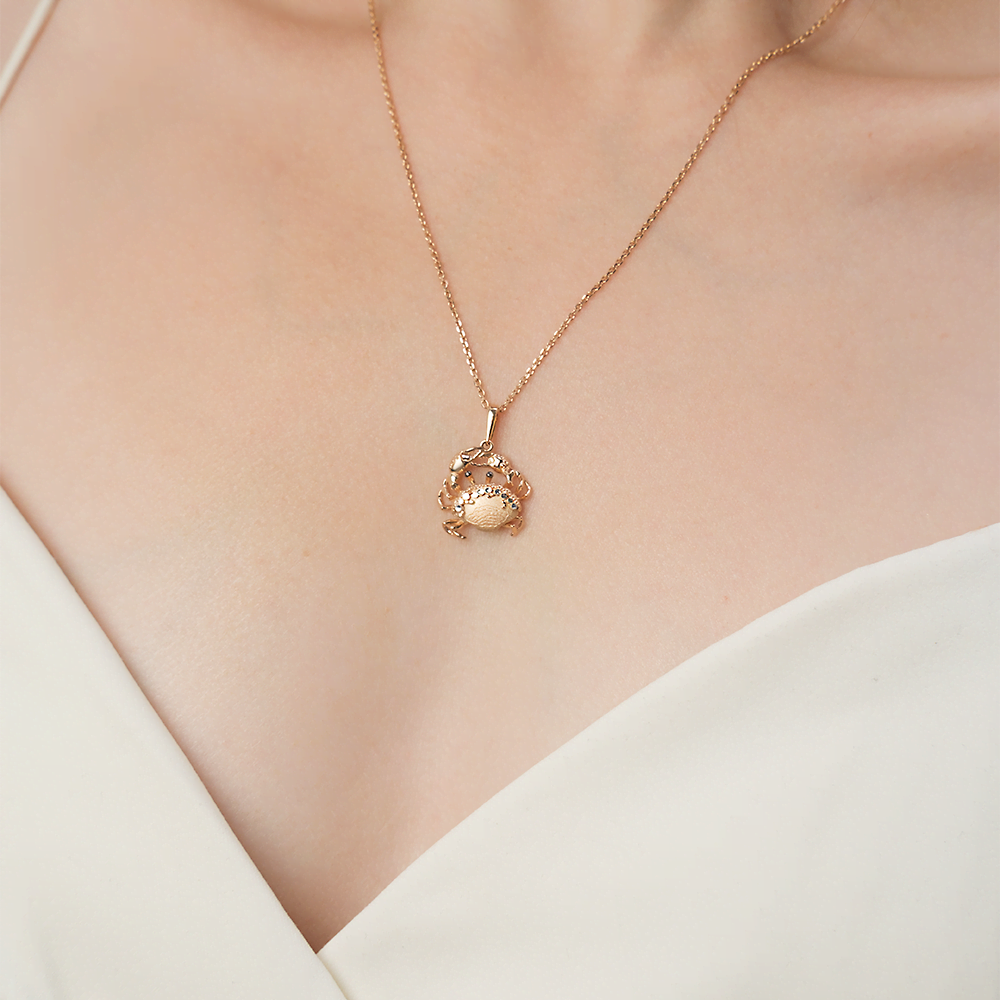 Подвеска «Краб» из красного золота