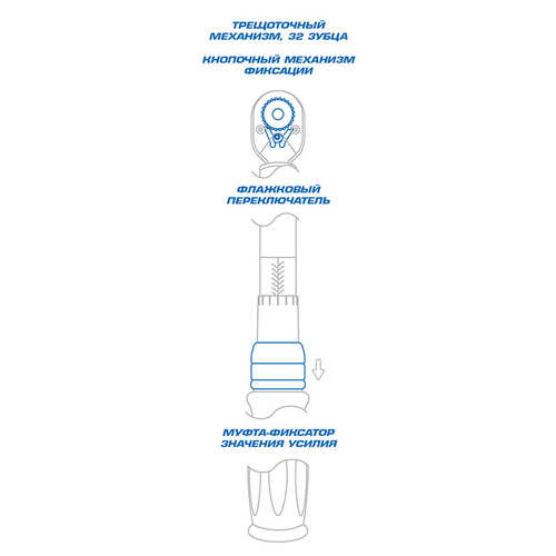 KING TONY (34362-3DG) Динамометрический ключ серии "EXACT", 3/8", 10-60 Нм, для левой и правой резьбы, футляр
