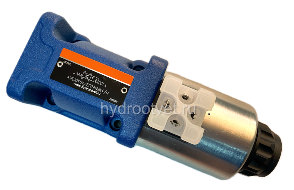 4WE10UA5X/EG24N9K4/M -  Гидрораспределитель золотниковый Ду 10 (серия 5X) с электроуправлением G24, схема UA (134-1), возврат - пружинный