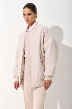 Куртка бомбер пудрово-бежевого цвета