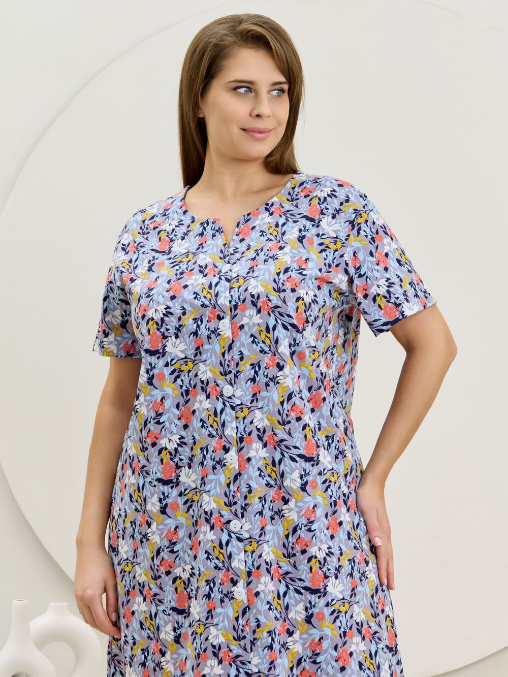 Халат Рейна Виотекс СЕРО-ГОЛУБОЙ