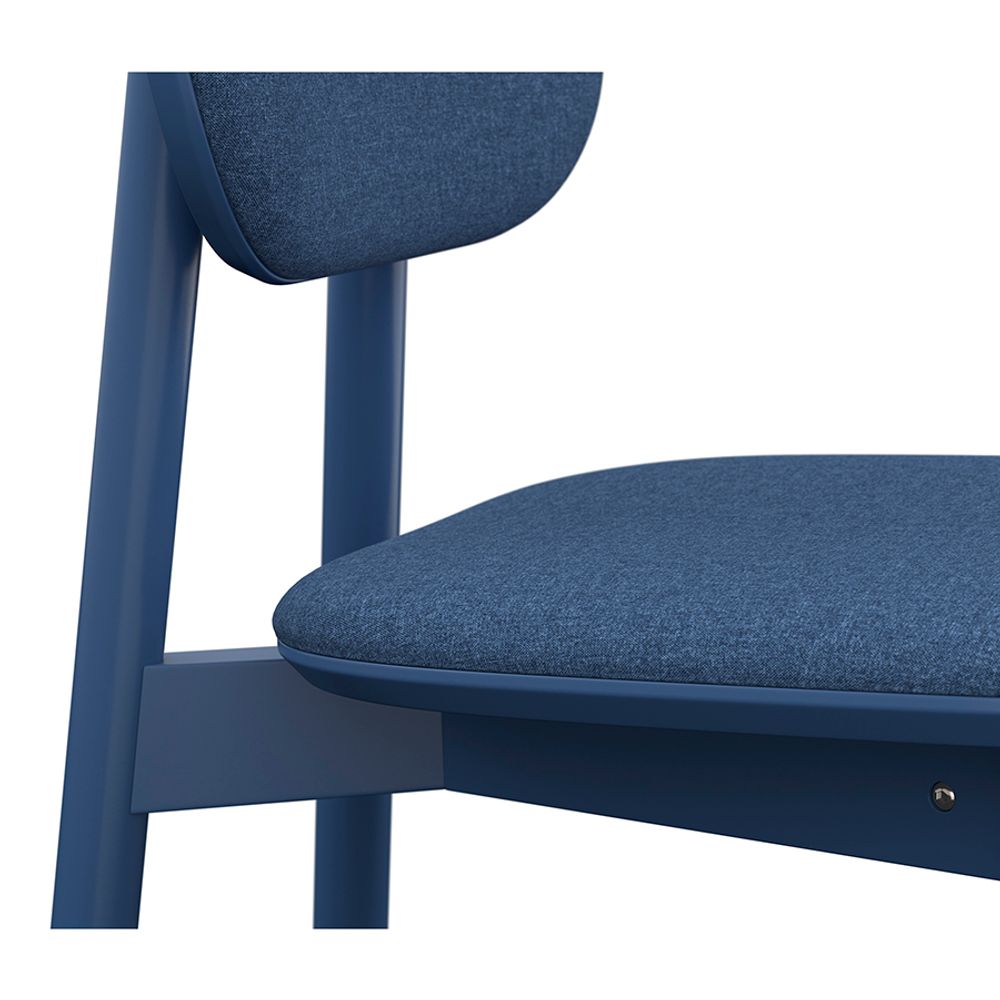 Стул с обивкой Saga, рогожка, синий