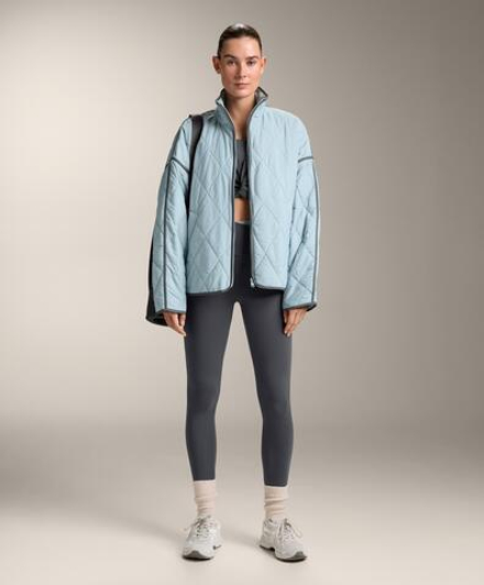 Oysho Футболка с длинными рукавами на запахе в рубчик, темно-серый