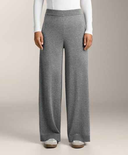 OYSHO Брюки прямого кроя с кашемиром, серый меланж
