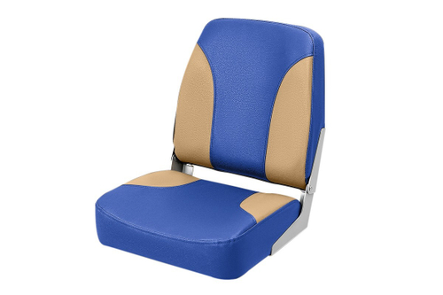 Кресло мягкое в лодку с поворотным механизмом синий/бежевый