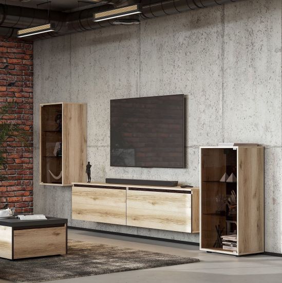 Тумба со стеклом БЕРГЕН серия 2