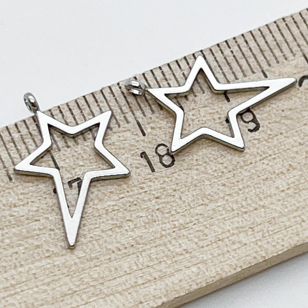 Подвеска Звезда, цвет серебро, размер 18*12 мм, цена за 1 шт