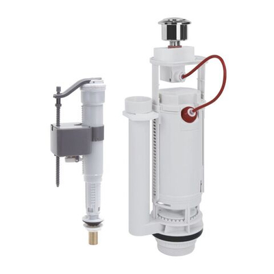 Арматура для бачка унитаза универсальная, 3/8", двухрежим, кноп, хром, Gappo, G1890.03