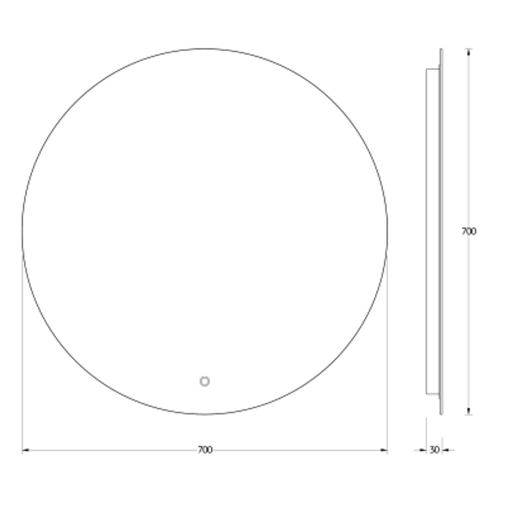 Зеркало Evoform с LED-подсветкой 18 W Ø70 см Сенсорный выключатель Нейтральный белый свет