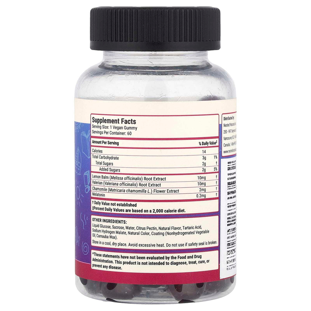 Nested Naturals, Luna, для детей, добавка для спокойного сна, со вкусом тропических ягод, 60 жевательных таблеток