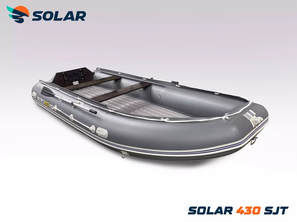 Лодка надувная моторная solar-430 super jet tunnel
