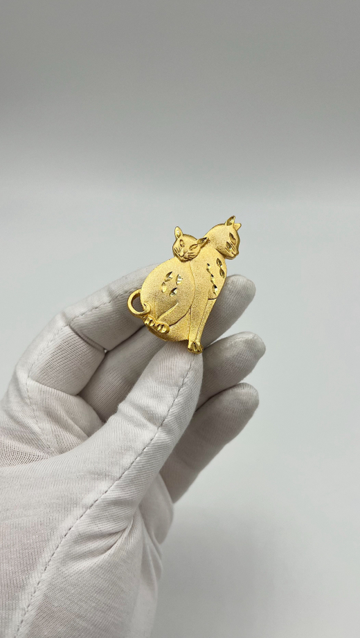 Брошь Кошка и котёнок