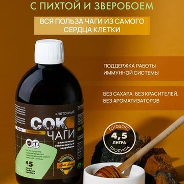 Сок Чаги клеточный с пихтой и зверобоем