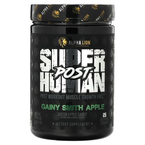 ALPHA LION, SuperHuman Post, яблоко Гейни Смит, леденцы с зеленым яблоком, 322,5 г (11,37 унции)